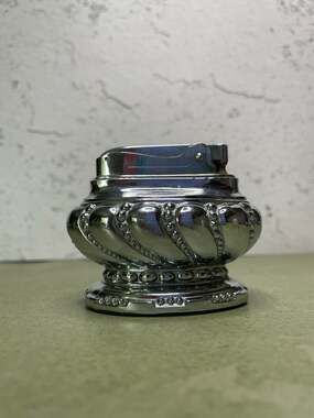 Ronson Crown Table Lighter Silver Plated Beading Decoration